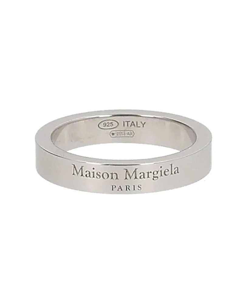 Maison Margiela Logo-Stamped Silver Ring — Silver Silver