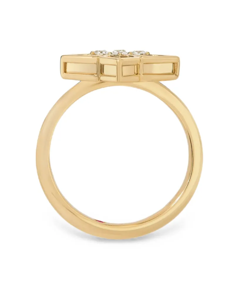 Roberto Coin Women's 18kt Yellow Gold Diamonds Ring Ss26 W Turquoise