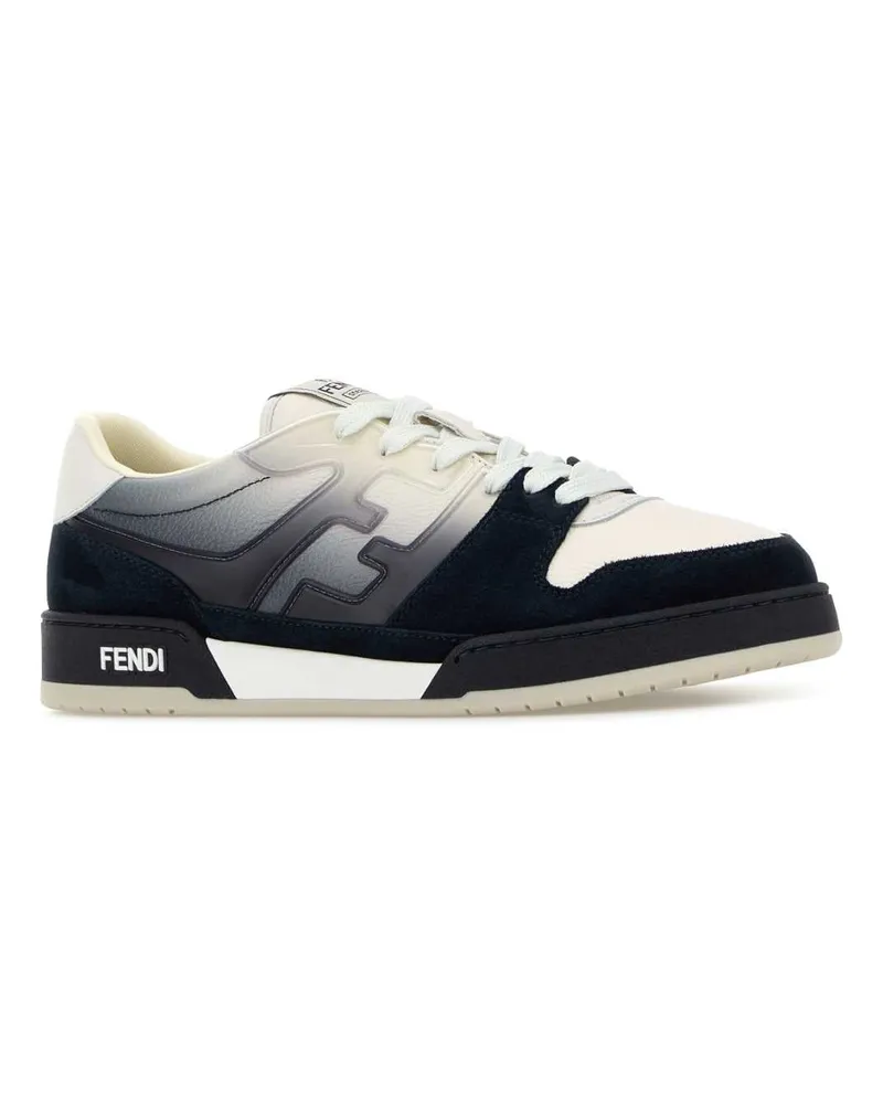 Fendi Men's Multicolor Leather Match Sneakers Navy+bianco Navy Multicolor