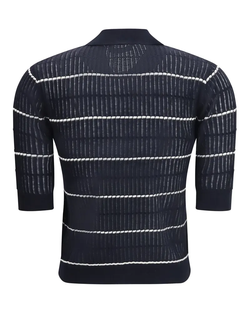 Max Mara Women Polo Gallo Wool And Silk Blu Silk; Ovis Aries Knitwear Sweater Navy