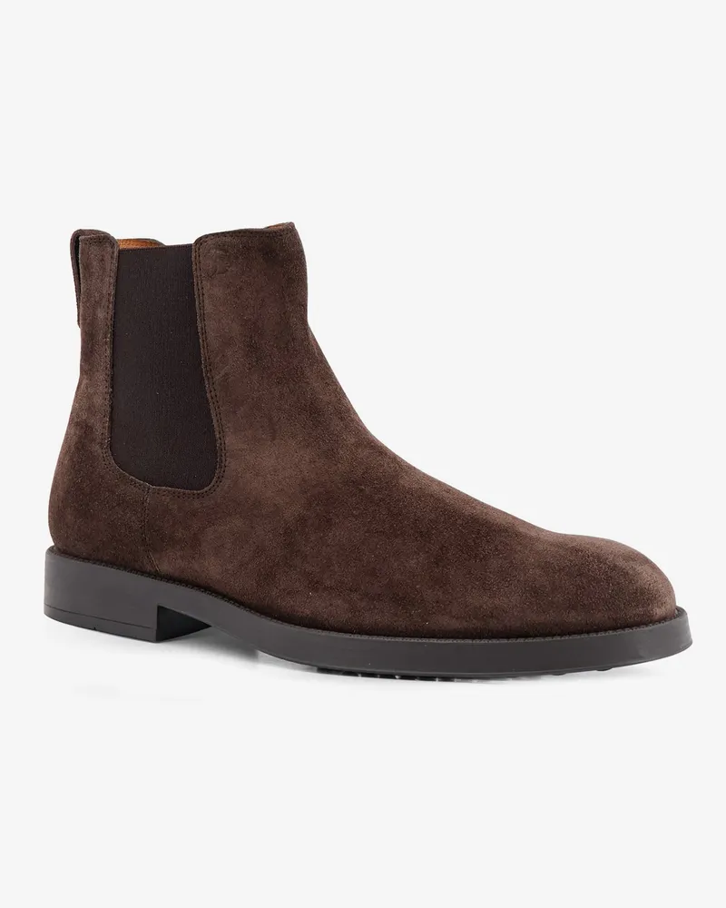 TOD'S Men's Chelsea Boots Suede Brown Suede-Rubber Suede/rubber Brown