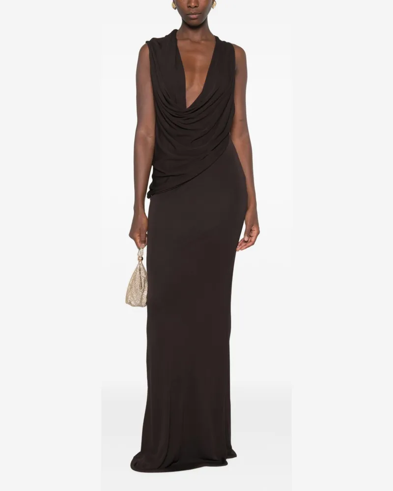 Tom Ford Women's Maxi Dress Brown Viscose Brown