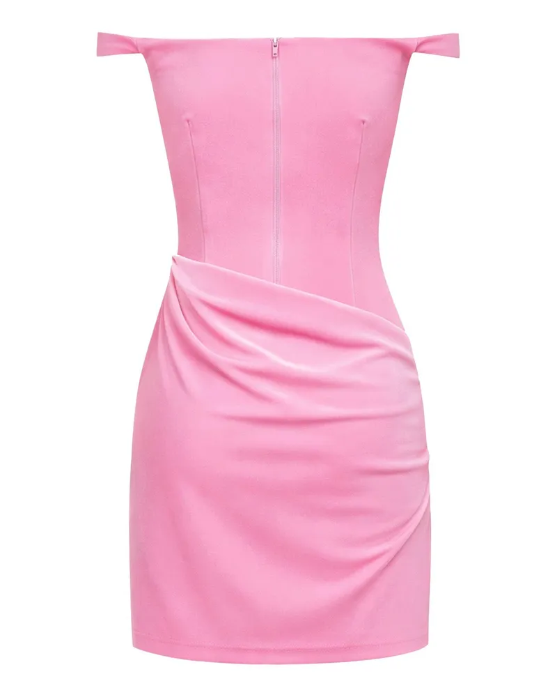 Alex Perry Women's Mini Dress Velvet Peony Pink Polyester Pink