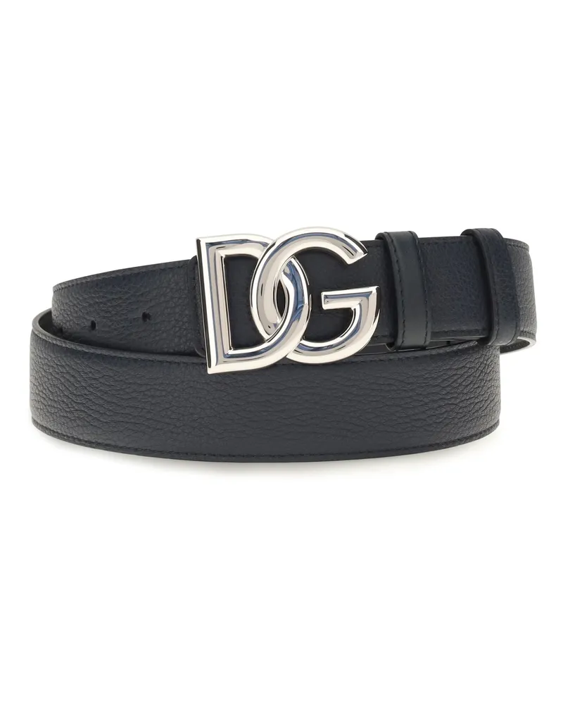 Dolce & Gabbana Men's Leather Belt Blu 3 Calf Bos Taurus E Braces Blue