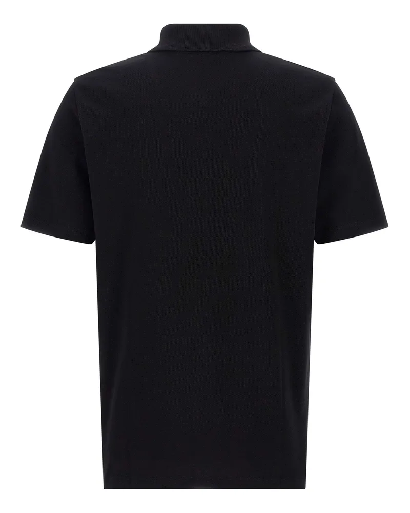Balmain Logo-Embroidered Piqué Cotton Polo Shirt — Black Black