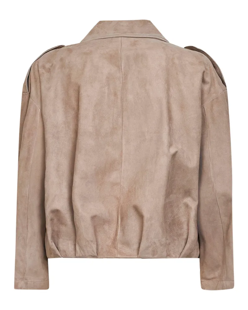 Salvatore Santoro Women's Jacket Sand Suede Mud Ovine Leather Bomber Beige