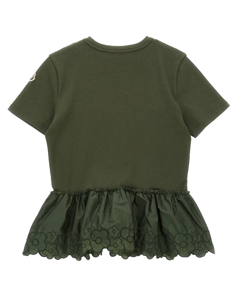 Moncler Floral Embroidery T-Shirt — Olive Olive
