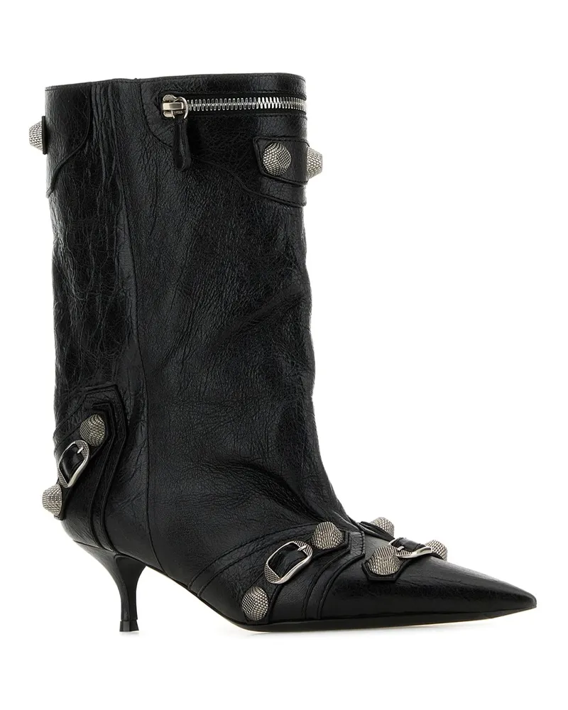 Balenciaga Women's Cag.wide Bootie L50 Blacksilver T Domesticated Lamb Le Stivali Boot Black