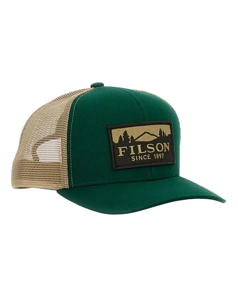 Filson Men's Mesh Cap Scenic Logger Pine-Brown Cotton Hat Pine/brown Green
