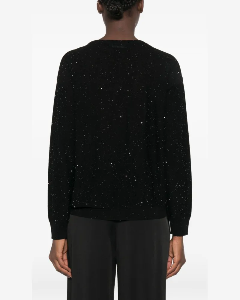 Fabiana Filippi Sequin-Embellished Wool Sweater — Black Black