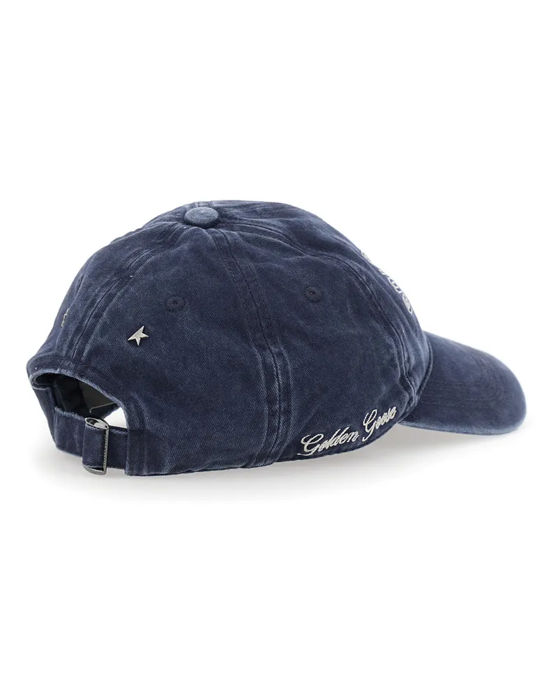 Golden Goose Men's Cotton Logo Hat Blue Blue