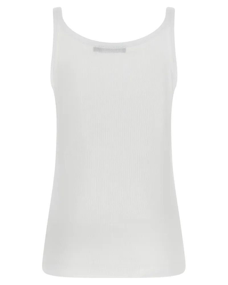 Dolce & Gabbana Women's White Cotton Sleeveles T-Shirt White