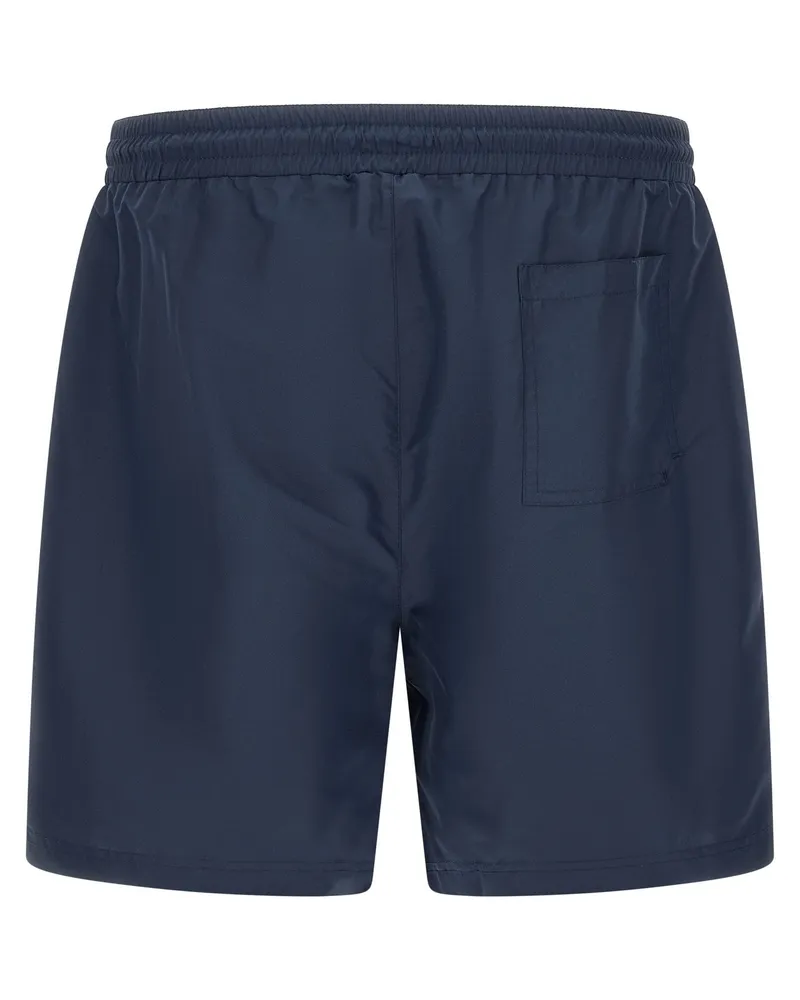 Brunello Cucinelli Logo-Embroidered Nylon Swim Shorts — Navy Navy