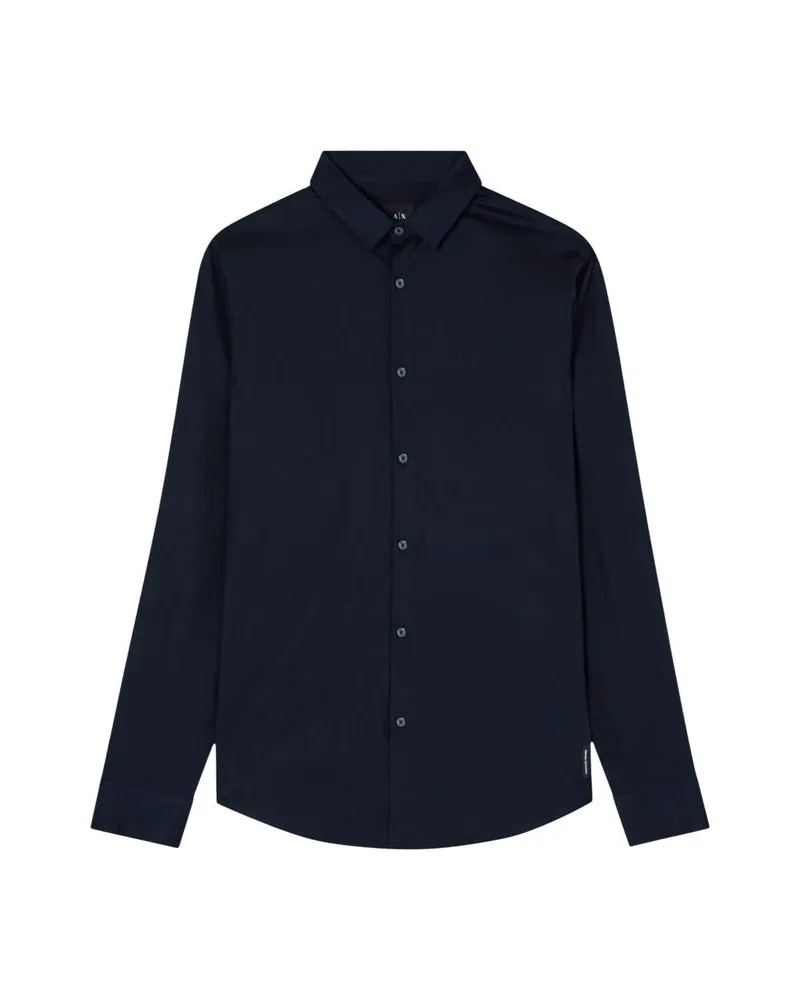 Armani Exchange Cotton Dress Shirt — Navy Navy