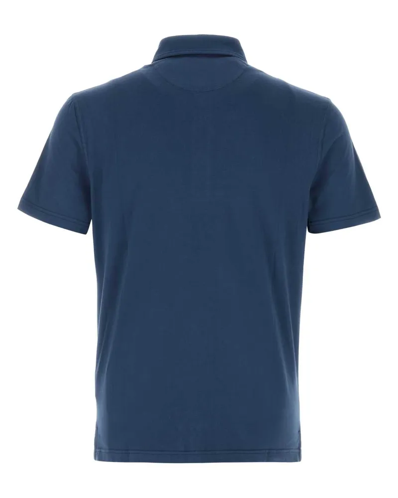 Fedeli Men's Blue Stretch Cotton Polo Shirt Bluaperto Exterior: Elastane Blue