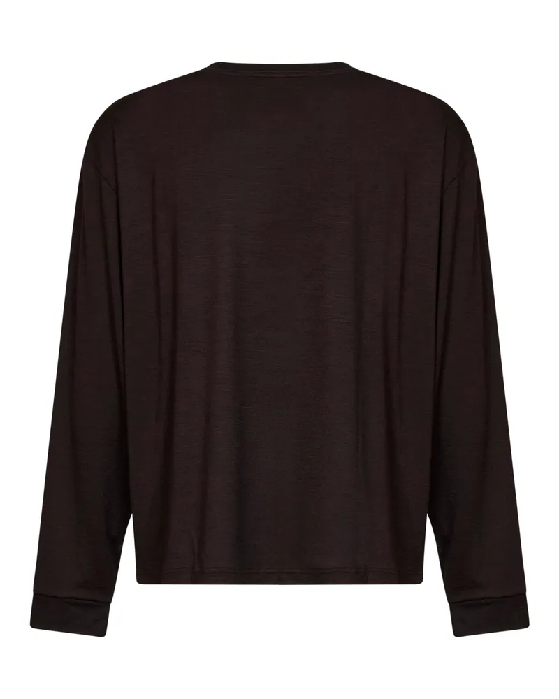 Studio Nicholson Men's Long-Sleeved T-Shirt Pinhas Black Grape Wool T-Shirts And Polos Black
