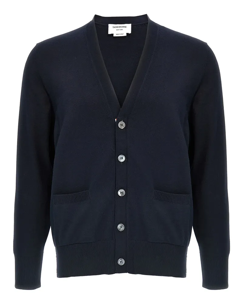 Thom Browne Men's Blue Cotton Cardigan Clothing Navy