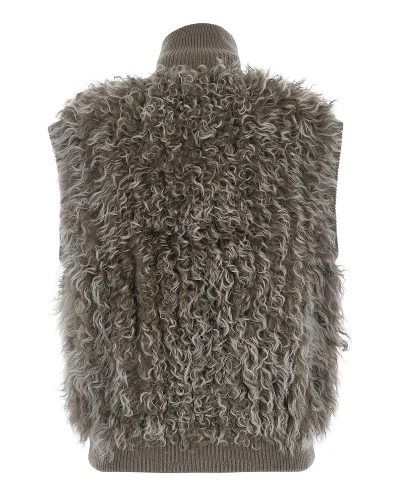P.A.R.O.S.H. Curly Wool Gilet — Beige Beige