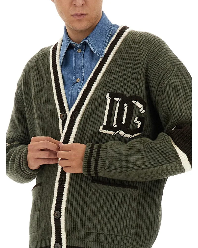 Dolce & Gabbana 100% Wool Cardigan — Green Green