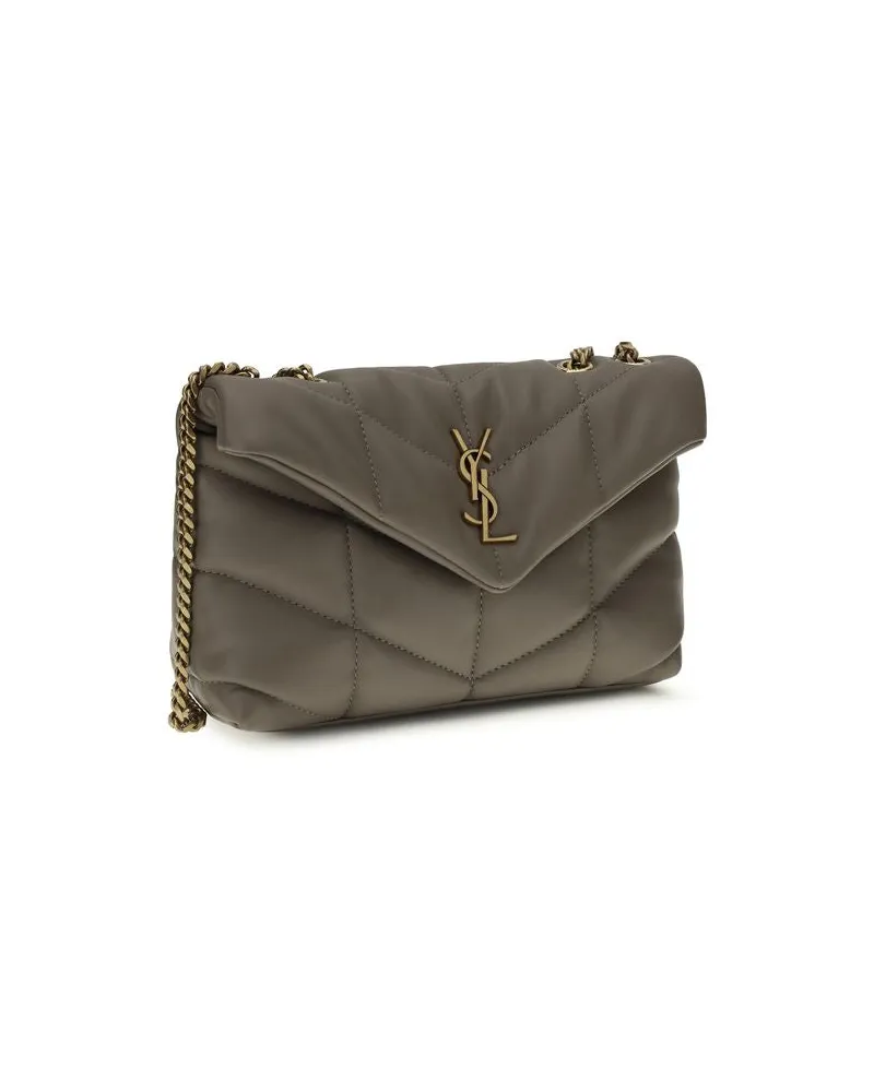 Saint Laurent Women's Gray Lamb Ovis Aries Shoulder Bag Gray
