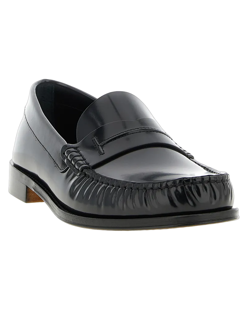 Tom Ford Men's Black Calfskin Slip-On Loafers Black