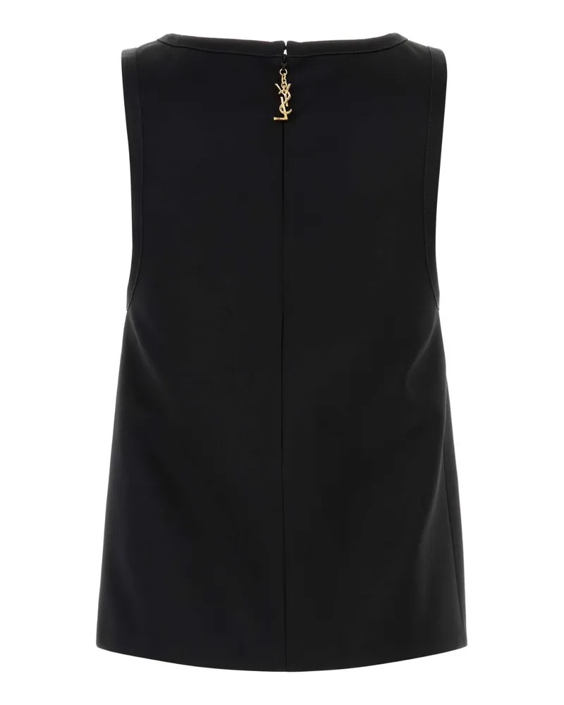 Saint Laurent Women's Tailleur Tank Top Black Viscose Tops Black