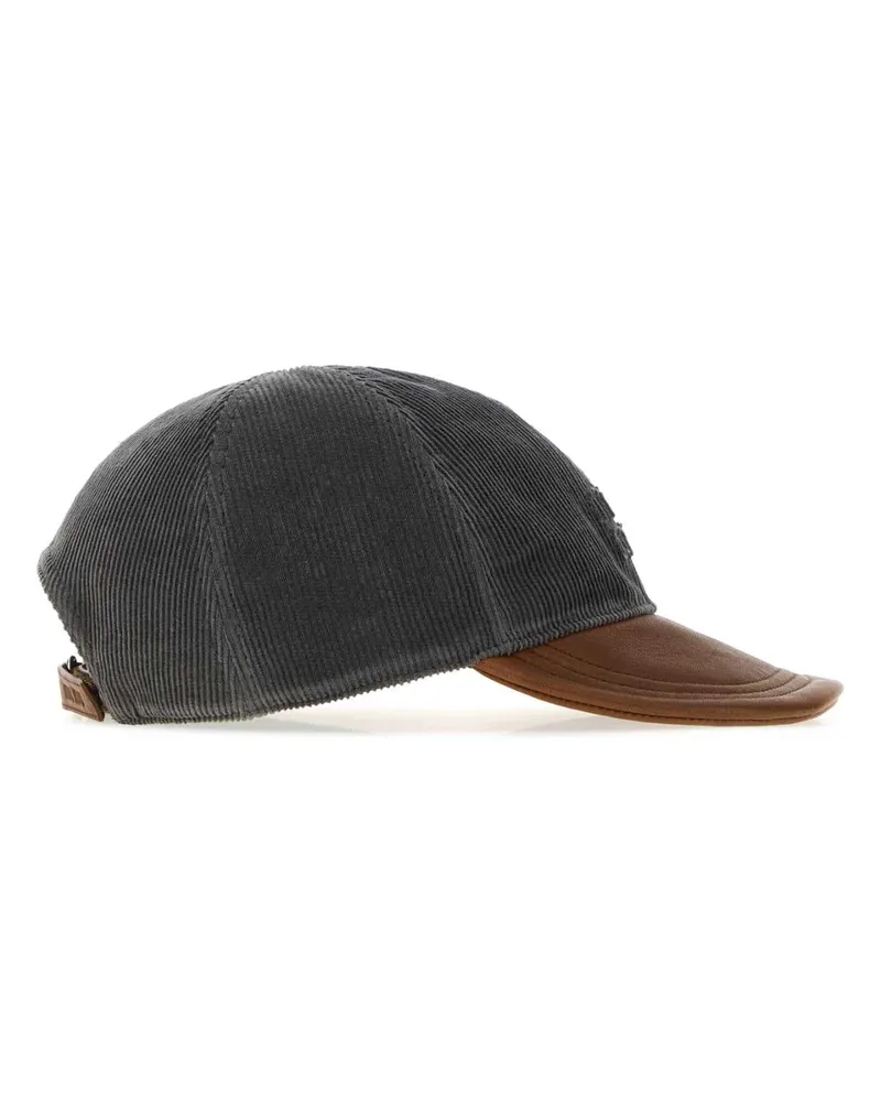 Miu Miu Hat Two-Tone Corduroy Baseball Cap — Gray Gray