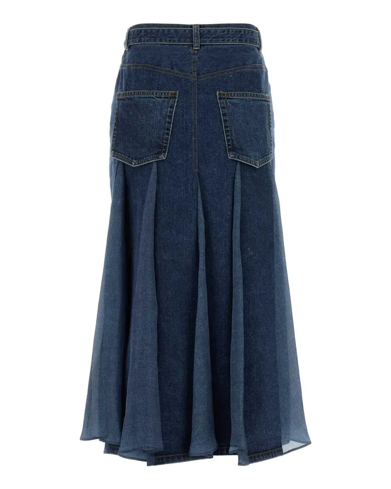 Sacai Women's Denim Skirt Blue Exterior: Cotton Gonne Blue