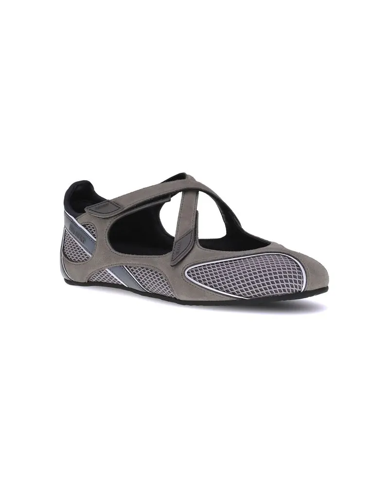 ATTICO Women's Gray Polyethylene Ballet Flats Gray