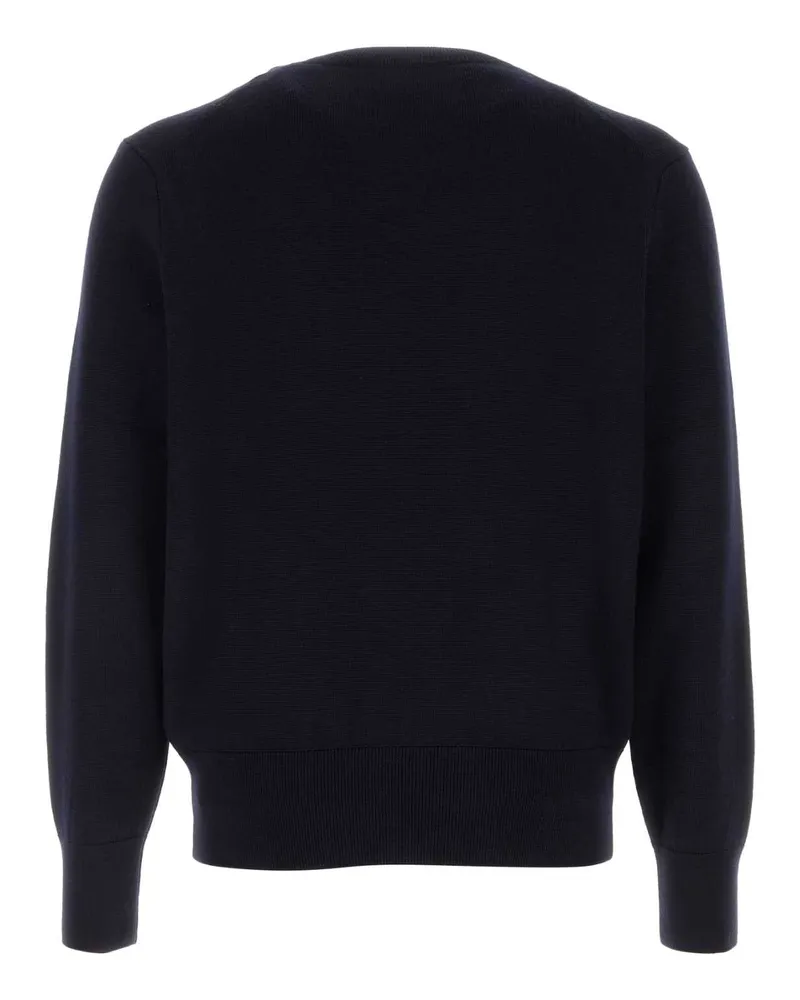 AMI Paris Men Navy Blue Wool Sweater Marinerouge Exterior: Merino Maglie Navy