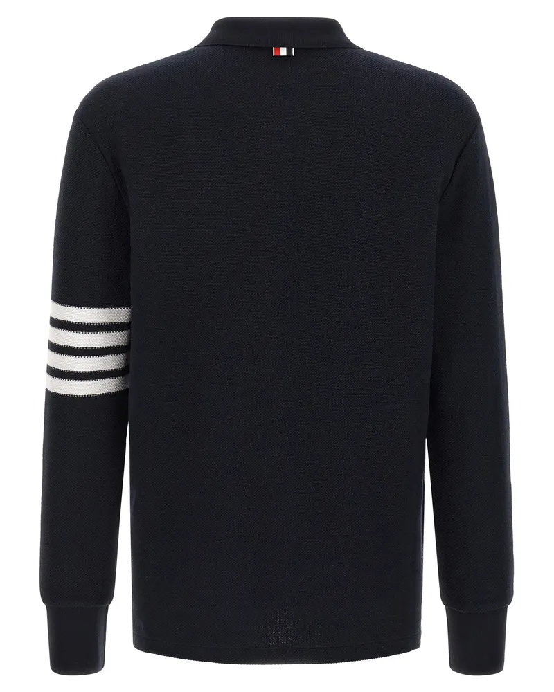 Thom Browne Men's Blue Cotton Polo Shirt Navy