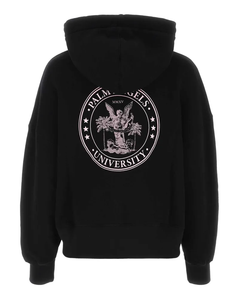 Palm Angels Women Black Cotton Sweatshirt Blackcoral Exterior: Felpe Black