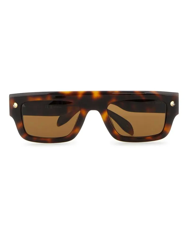 Alexander McQueen Women's Multicolor Acetate Sunglasses Havanahavanabrown Exterior: Occhiali Da Sole Brown