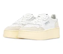 Platform Panelled Sneakers — White