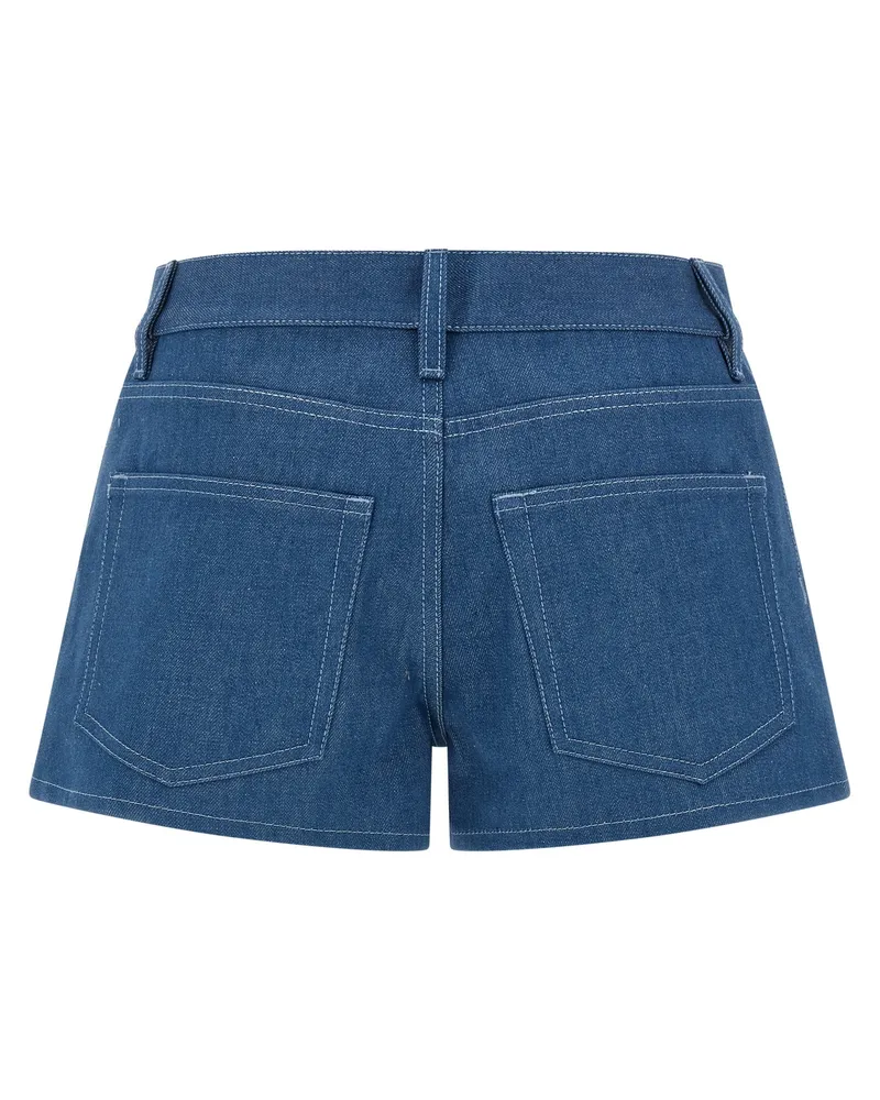Gucci Women's Blue Cotton Bermuda Shorts Blue