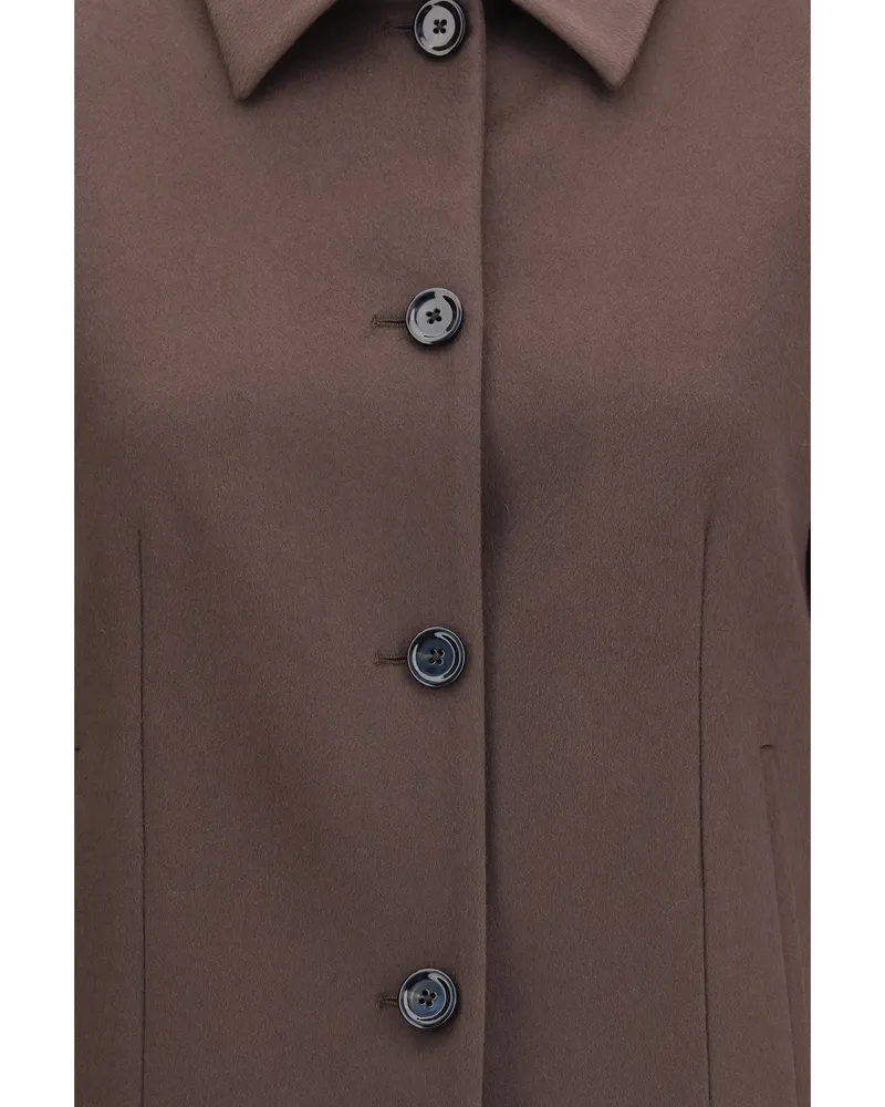 LARDINI Virgin Wool Fleece Jacket — Brown Brown