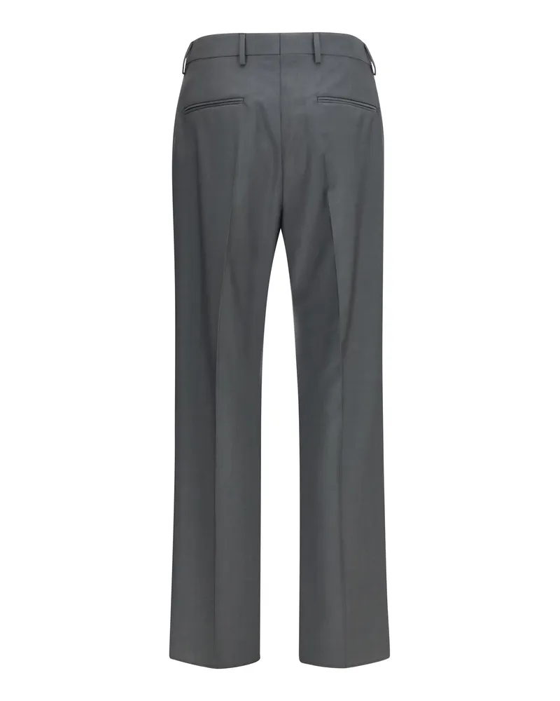 Valentino Garavani Men's Tailored Wool-Mohair Pants Grey Merino Wool (ovis Aries) Trousers Gray
