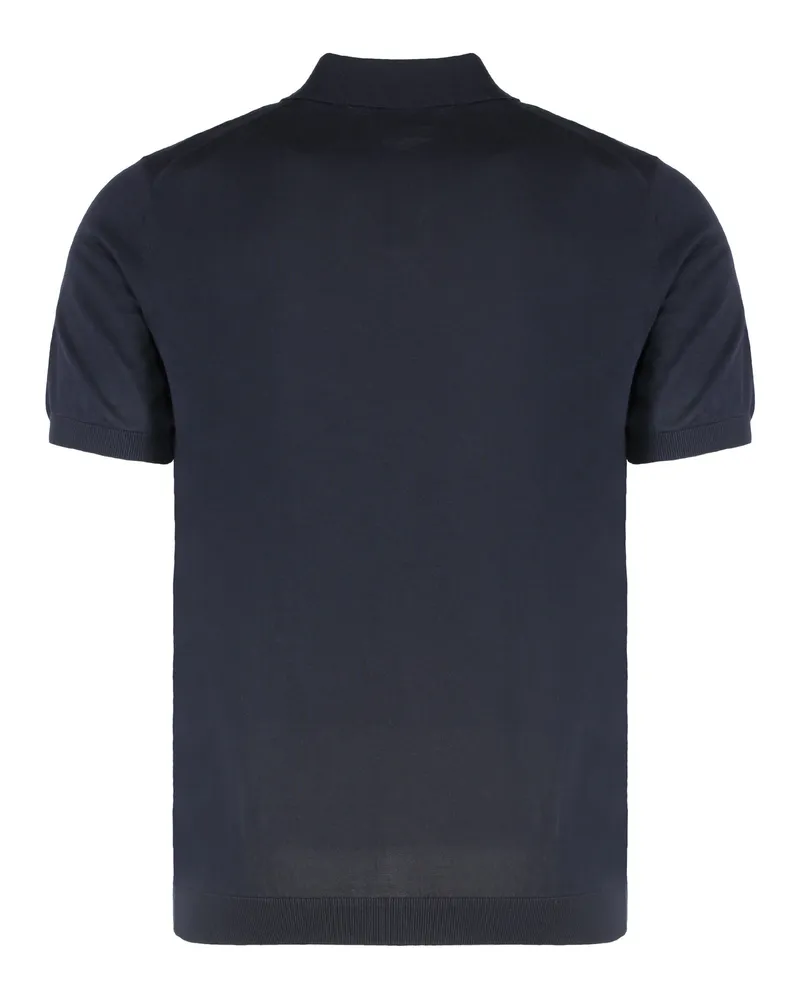 Drumohr  Knitted Cotton Polo Shirt — Navy Navy