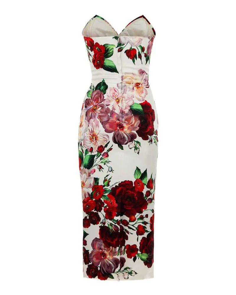 Dolce & Gabbana Women's Printed Satin Dress Broseantichefbco Abiti White