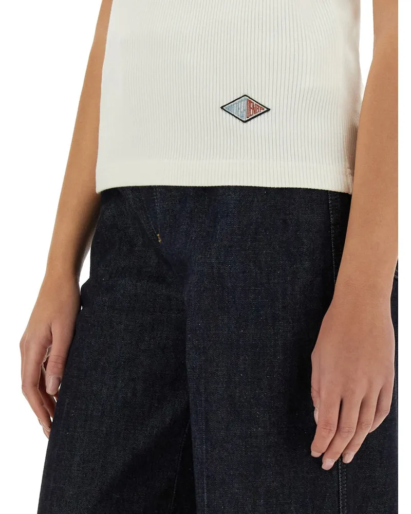 Bottega Veneta Ribbed Cotton Jersey Top — White White