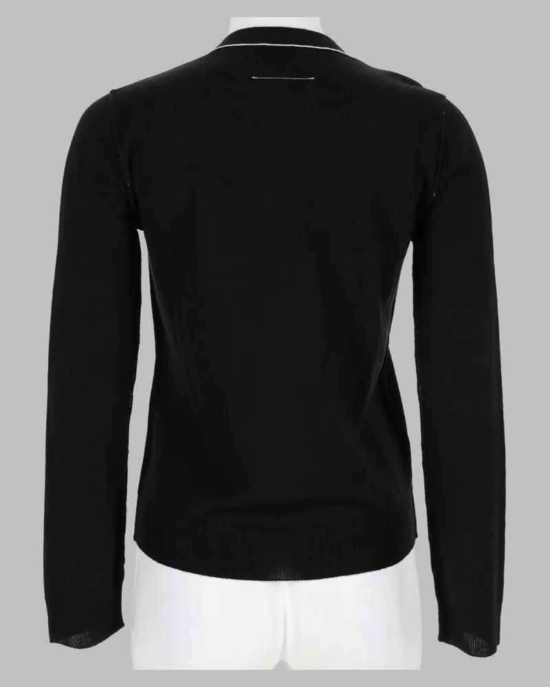 Maison Margiela Virgin Wool Blend Cardigan — Black Black