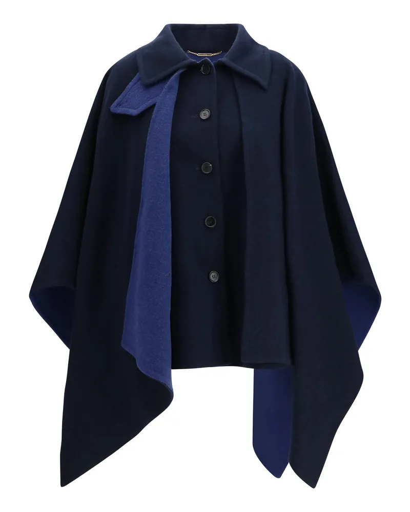 Chloé Virgin Wool Cape — Navy Navy