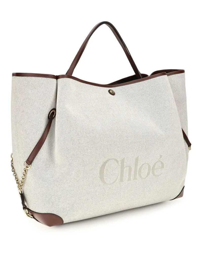 Chloé Large Carry Tote Bag — Beige Beige