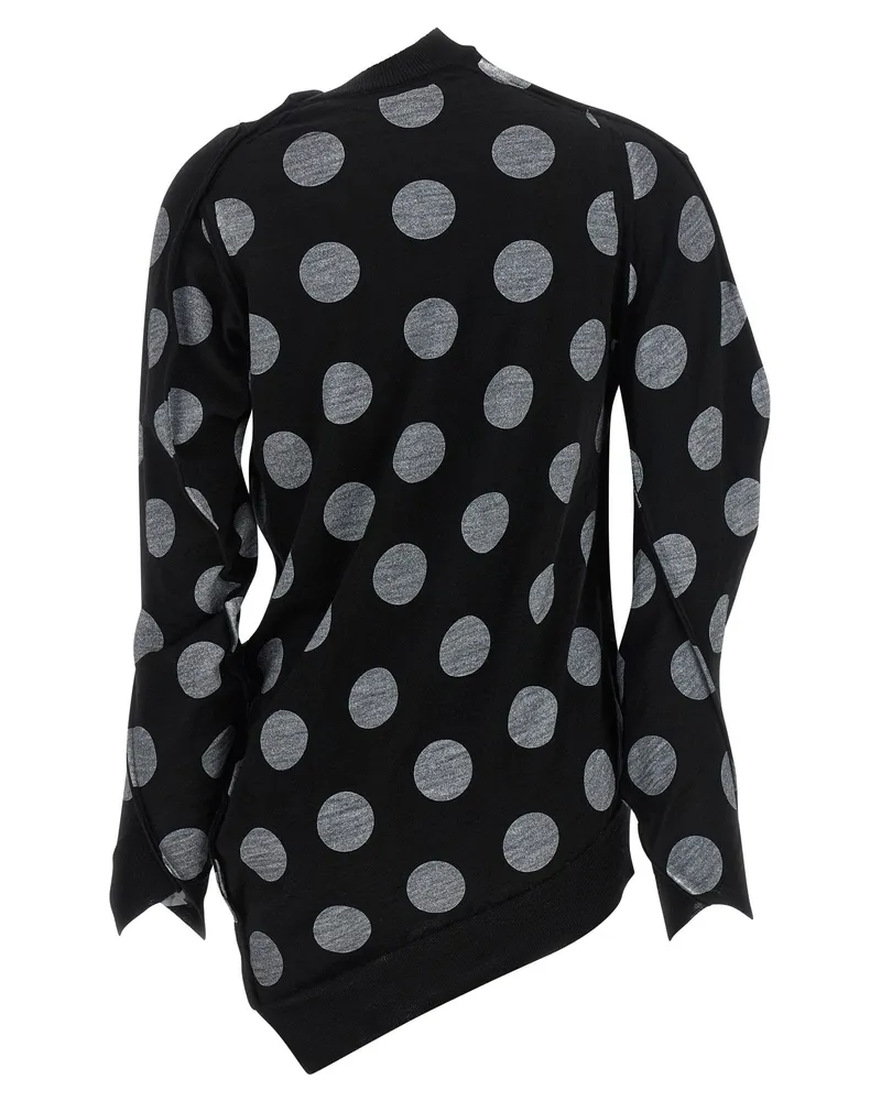 Junya Watanabe Polka Dot Asymmetrical Cardigan — Black Black