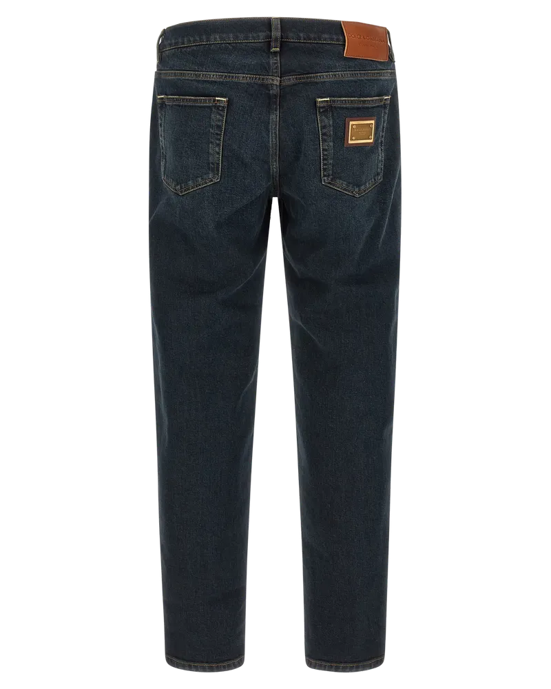 Dolce & Gabbana Men's Blue Cotton Skinny Jeans Clothing Blue