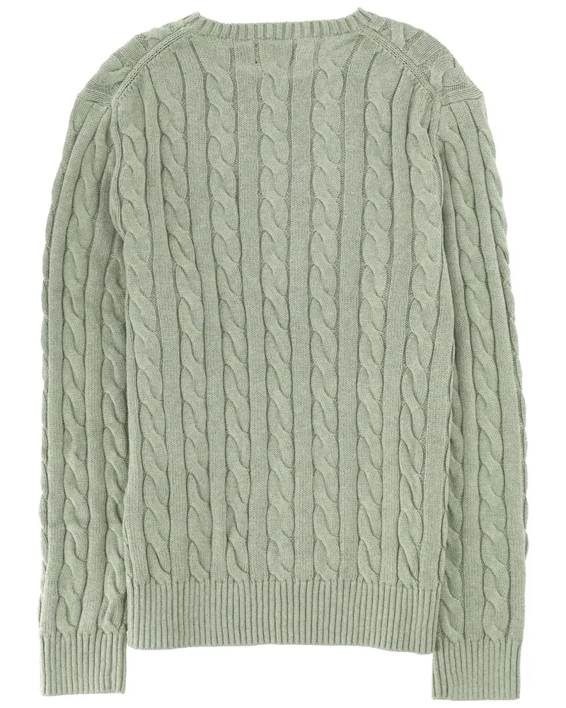 Ralph Lauren Cable Knit Cotton Sweater — Green 