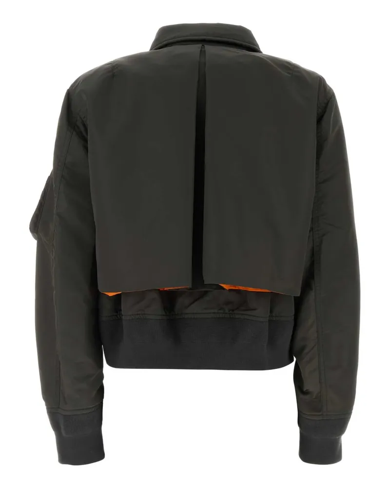 Sacai Women's Olive Green Nylon Bomber Jacket Dkhaki Giubbini Green