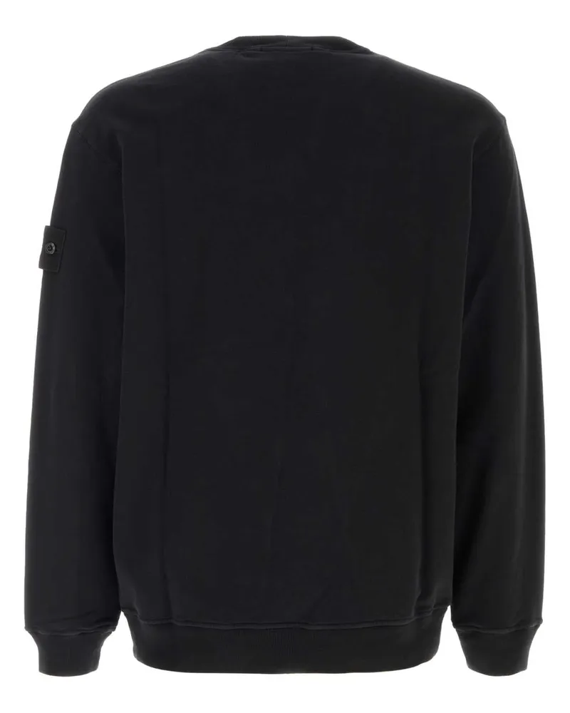 Stone Island Black Felpe Exterior: Cotton Elastane Sweater Black