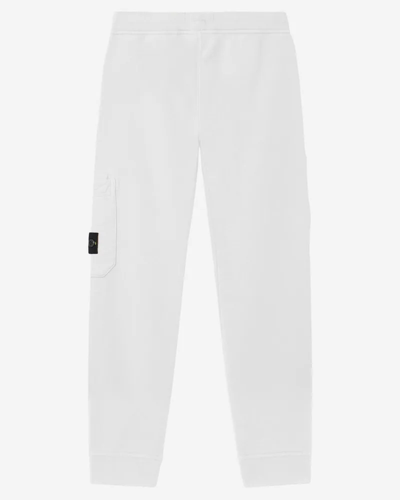 Stone Island Logo-Patched Cotton Jogger Pants — White White