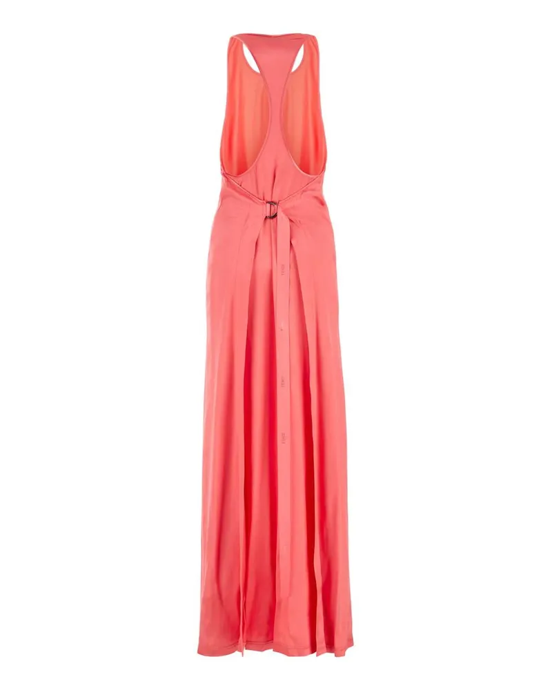 Fendi Women's Pink Satin Long Dress Kissed Exterior: Viscose Abiti Lunghi Pink